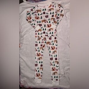 Place Kids Pajama Set - White with Festive Print